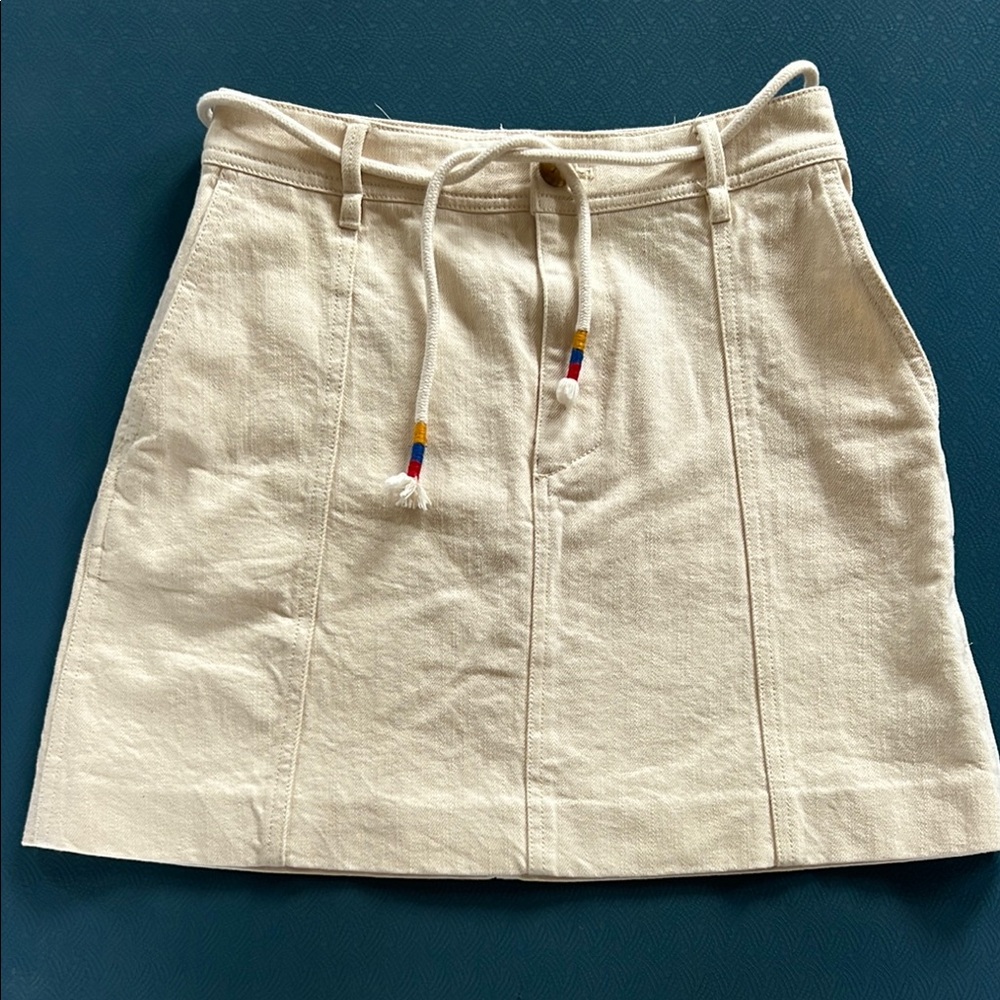 Madewell Ivory Denim Miniskirt with Pockets 00 25 26 EUC